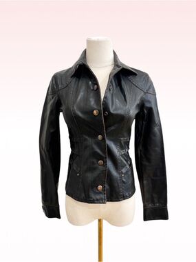PARIS BLUES Brown Faux Leather Jacket (Sz XS)